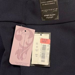 NEw with tags Inveatments 16 Long navy pant- I have identical white pair too.